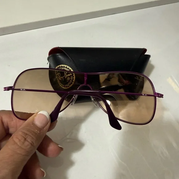 Ray-Ban Violet Frame with Amber Lenses Sunglasses - Picture 5 of 16